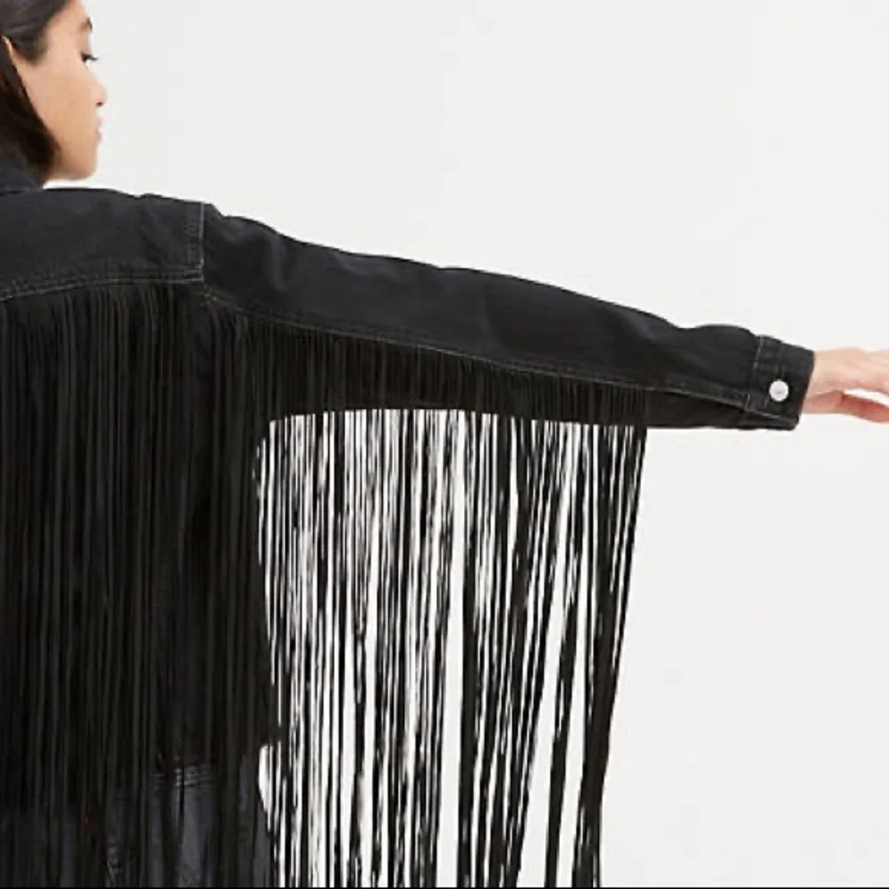 Levi’s Ex-Boyfriend Fringe Trucker Jacket Free People - Picture 10 of 12